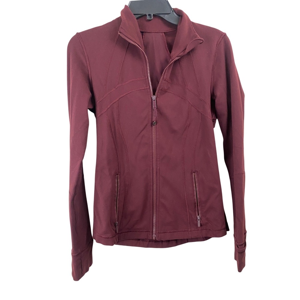 Lululemon Define Jacket Women Size 6 Burgundy Maroon Luon Full Zip Activewear